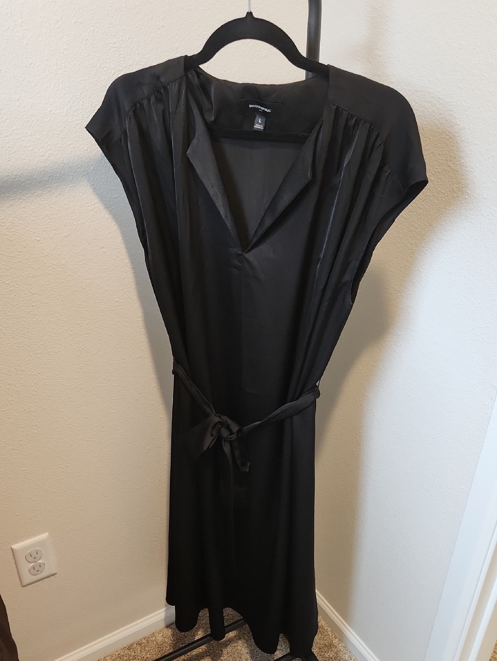 Banana Republic Black Midi Dress with Belt